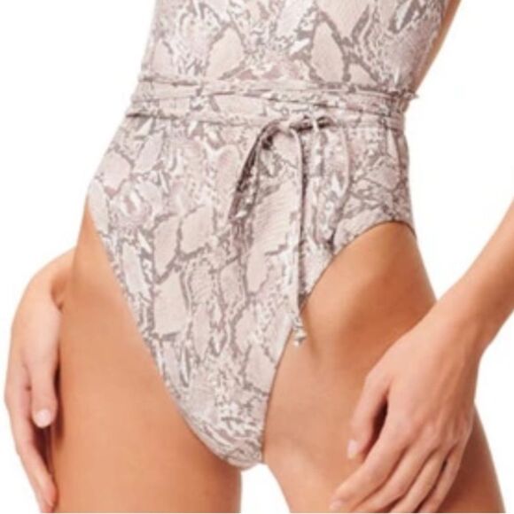 Good American Barely There One-Piece Swimsuit in Sand Snake Size XL NEW - Picture 3 of 12